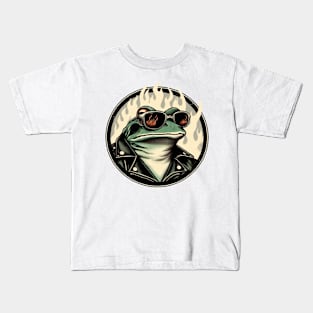 cool biker frog Kids T-Shirt